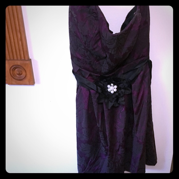 Purple and Black Cocktail Dress - Picture 2 of 7